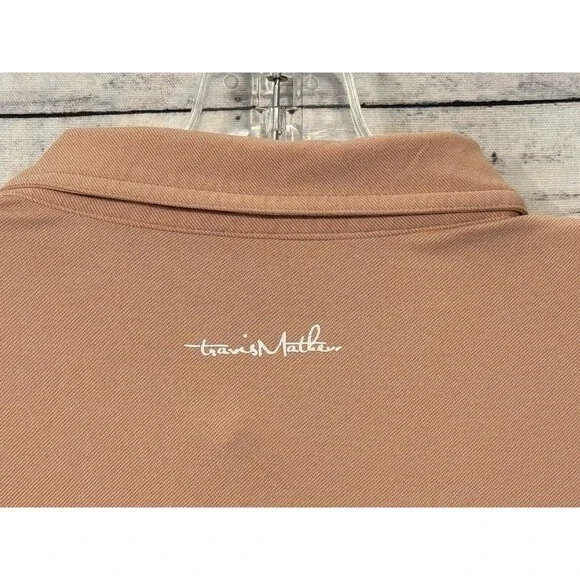 Travis Mathew Mens Short Sleeve Polo Shirt XL Orange Golf Stretch Cotton Blend - Picture 14 of 16